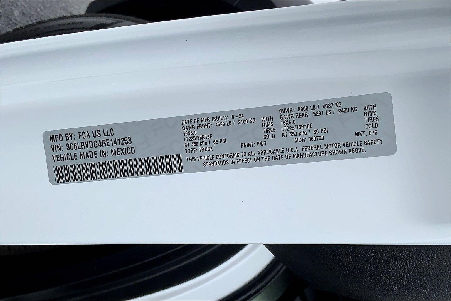 2024 RAM ProMaster Cargo Van Cargo Van Tradesman High Roof 159' WB w/Pass Seat