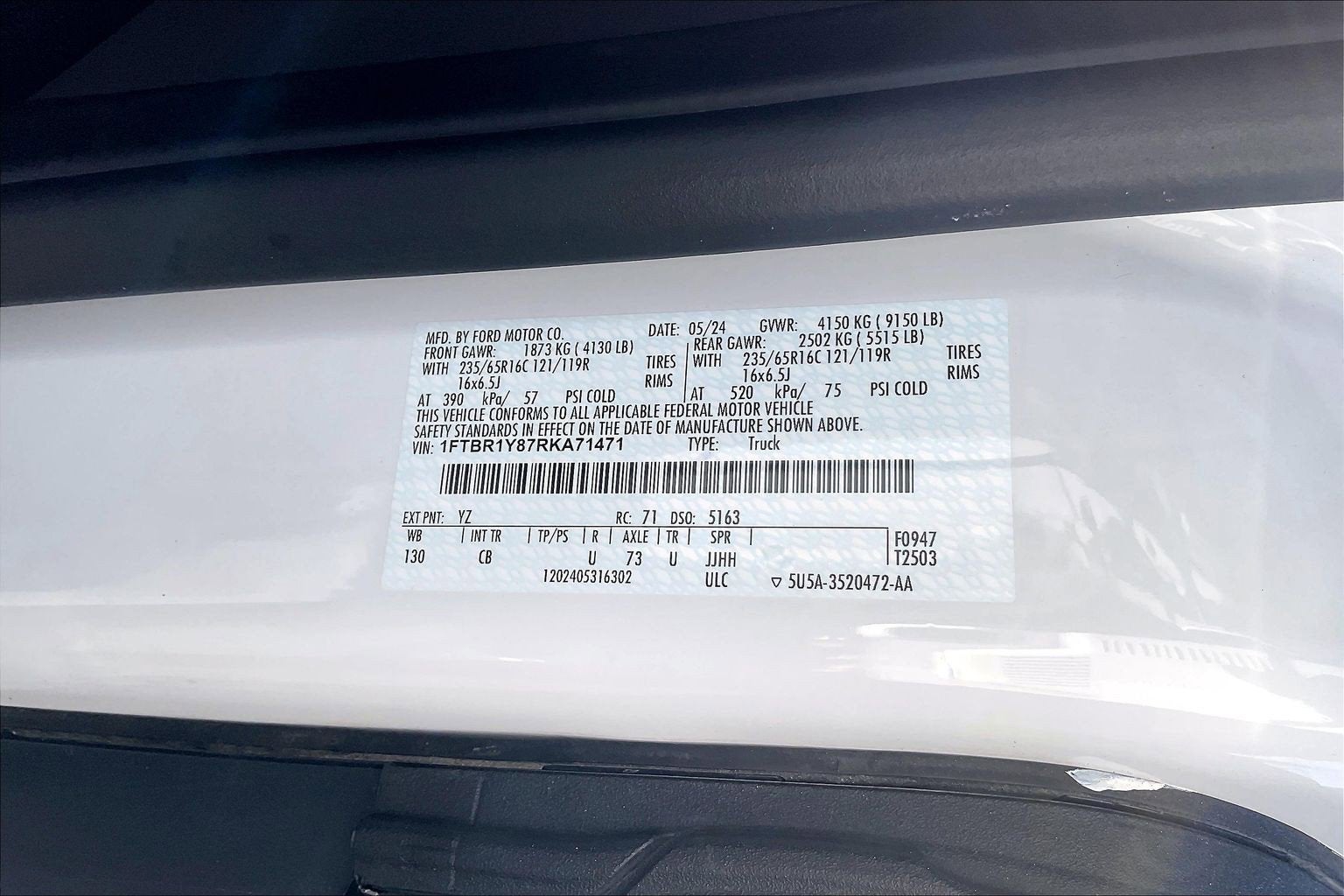 2024 Ford Transit Cargo Van Low Roof